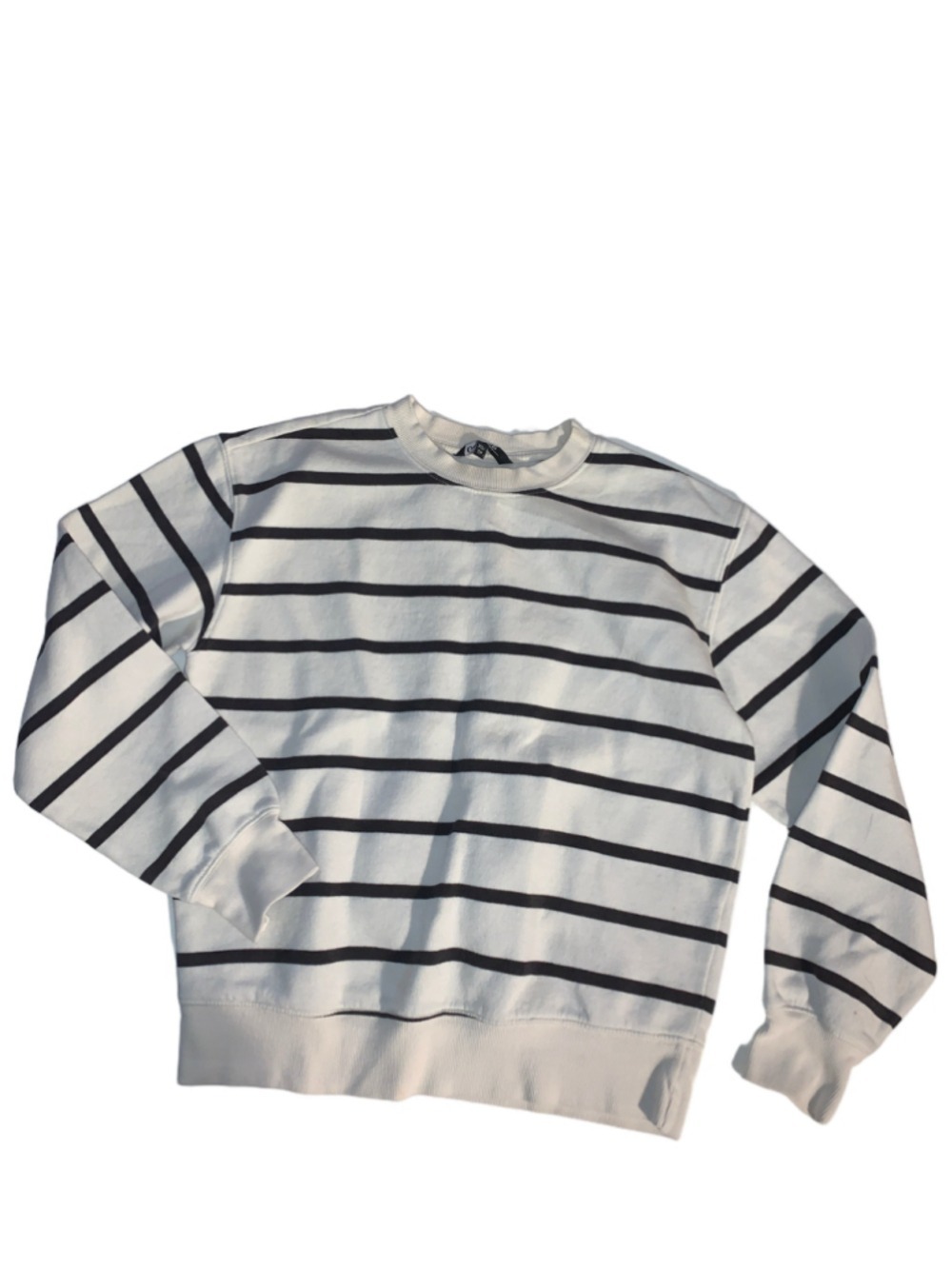 🔒 10 items for $20 - Women's George Striped Sweatshirt White Black Size XS